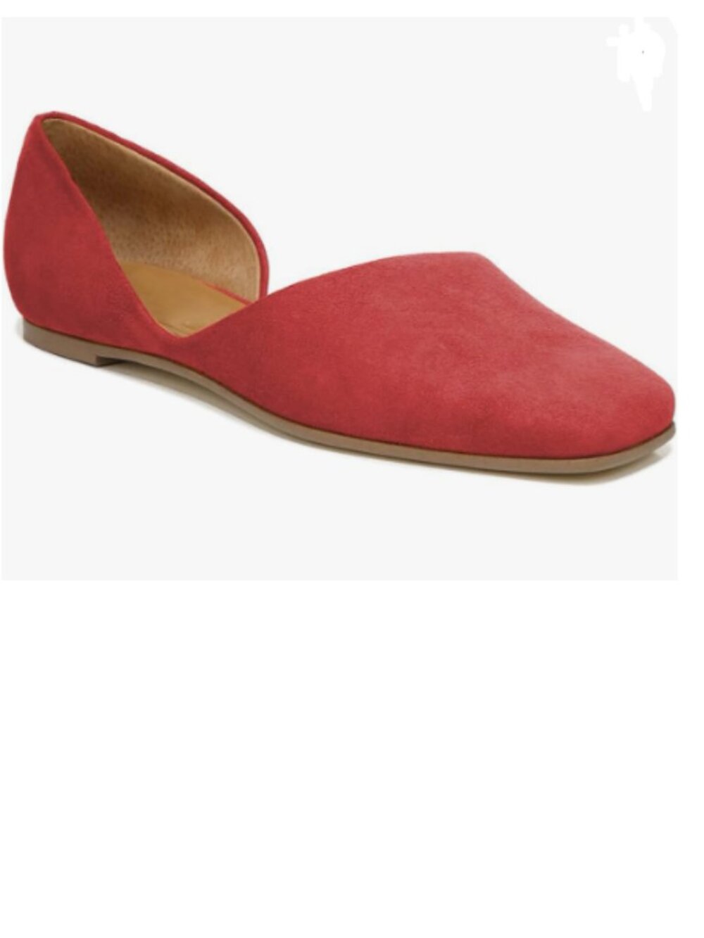 FOWT Red D'Orsay Ballet Flats Shoes for Women Closed Square Toe Slip On Loafers